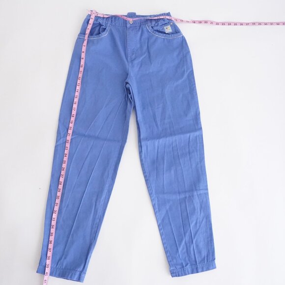 Vintage Mexx Girl Pants Periwinkle Blue 90s Y2K Elastic High Waist 16 - Picture 2 of 13
